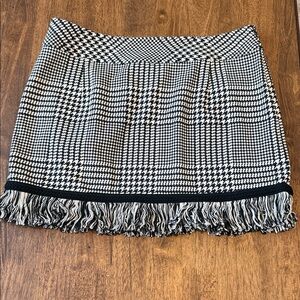 Hope for Flowers Houndstooth Skirt with Fringe Hem